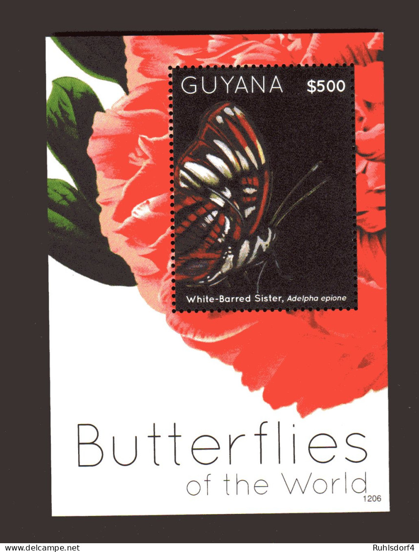 Guyana 2 Block Butterflies Of The World  - Papillons