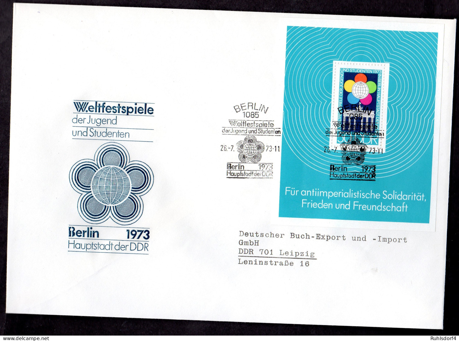 DDR, FDC Block "Weltfestspiele Der Jugend Und Studenten" - Sonstige & Ohne Zuordnung