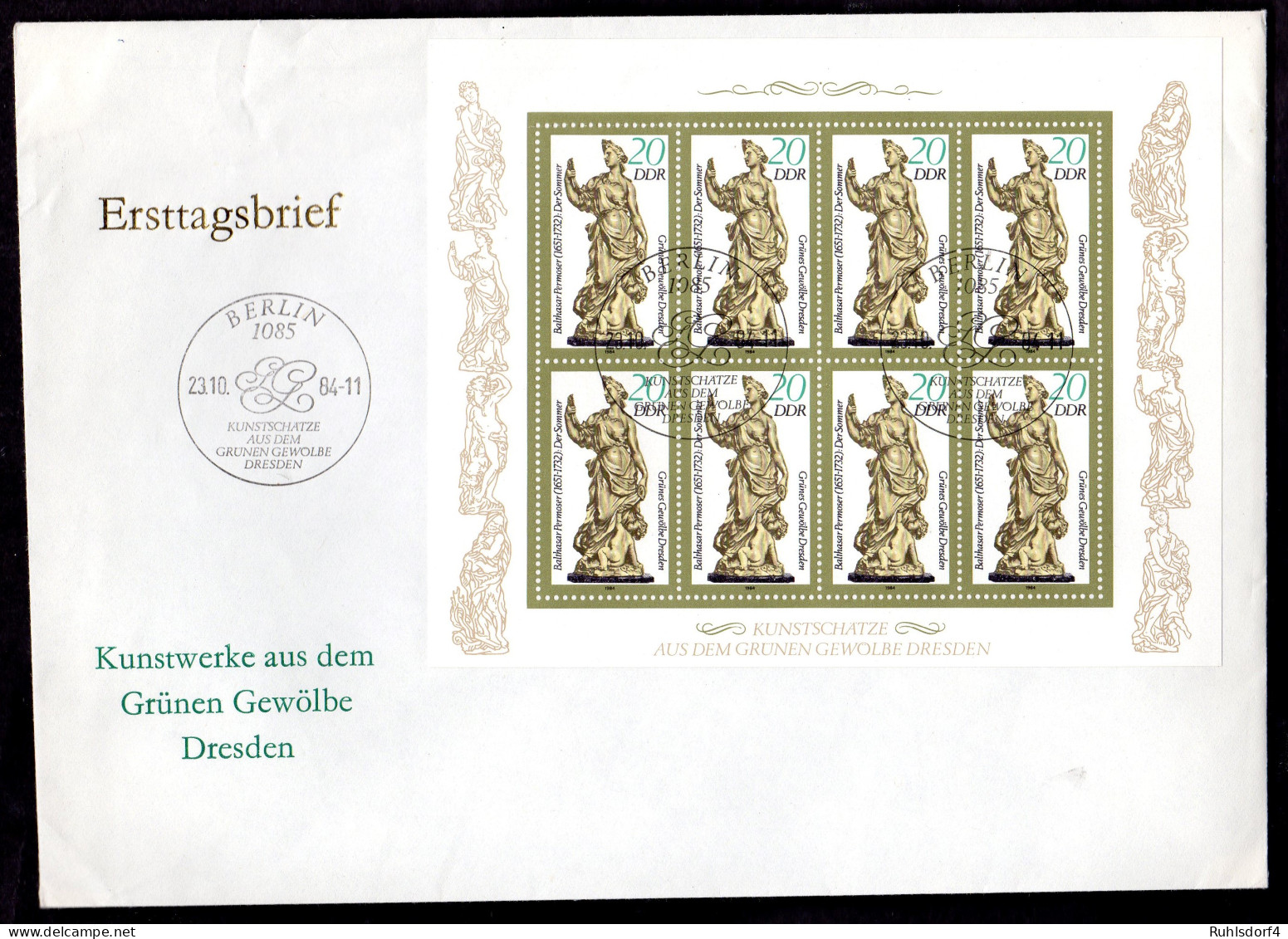 DDR, FDC  Kleinbogen "Grünes Gewölbe Dresden" - Sonstige & Ohne Zuordnung