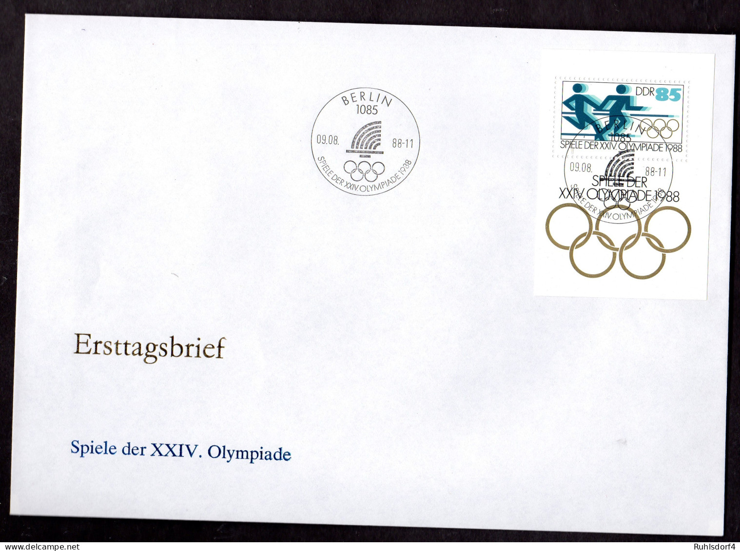 DDR, FDC Block "Spiele Der XXIV. Olympiade 1988" - Autres & Non Classés