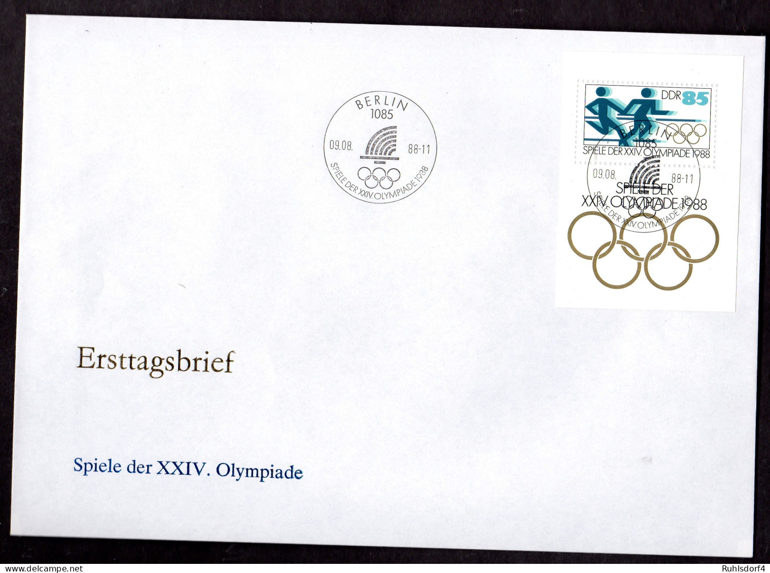 DDR, FDC Block "Spiele Der XXIV. Olympiade 1988" - Otros & Sin Clasificación