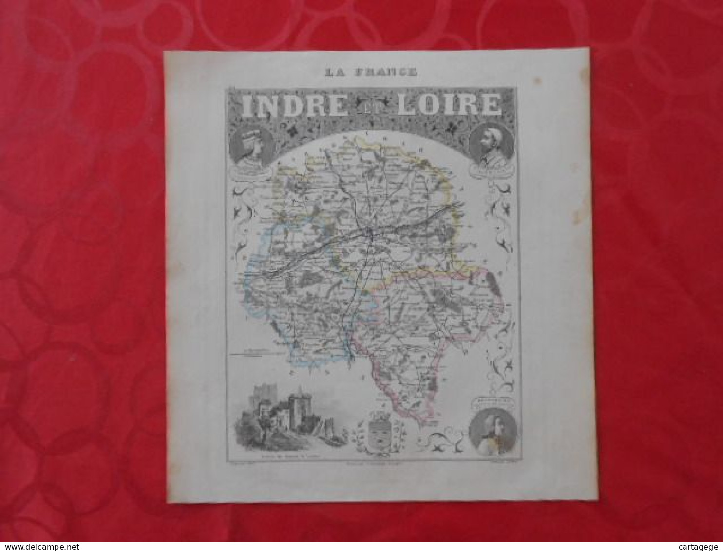 CARTE VUILLEMIN DEPARTEMENT DE L'INDRE-ET-LOIRE (37) - Carte Geographique