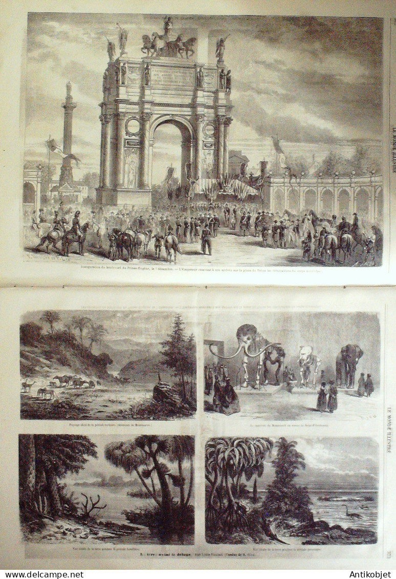 Le Monde Illustré 1862 N°296 L'Empereur Arc De Tromphe Compiègne (60) Mexique Moissonneuse - 1850 - 1899