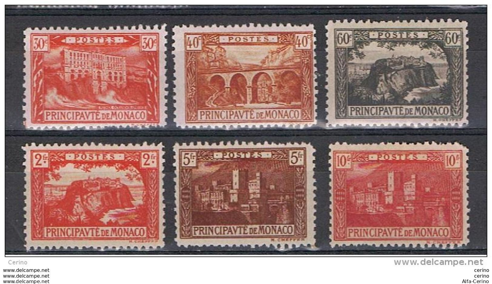 MONACO:  1922/23  DEFINITIVA  -  6  VAL. L. -  YV/TELL. 56/64 - Nuevos