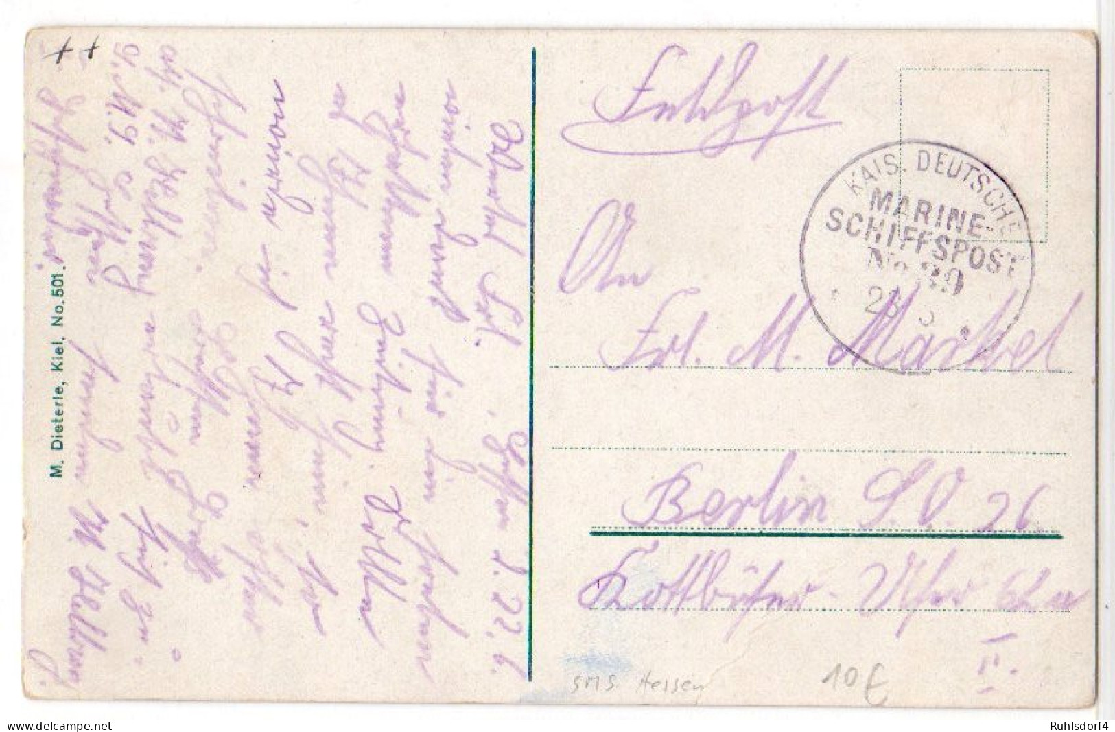 Marine-Schiffspost Nr. 39, Als  Feldpostkarte  - Other & Unclassified