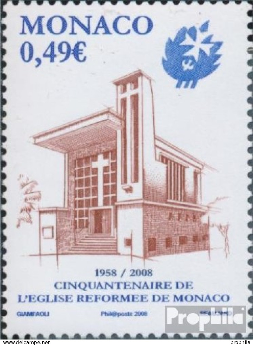 Monaco 2862 (kompl.Ausg.) Postfrisch 2008 Reformierte Kirche - Ongebruikt