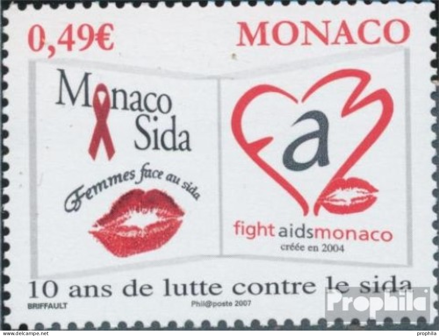 Monaco 2820 (kompl.Ausg.) Postfrisch 2006 Kampf Gegen AIDS - Unused Stamps