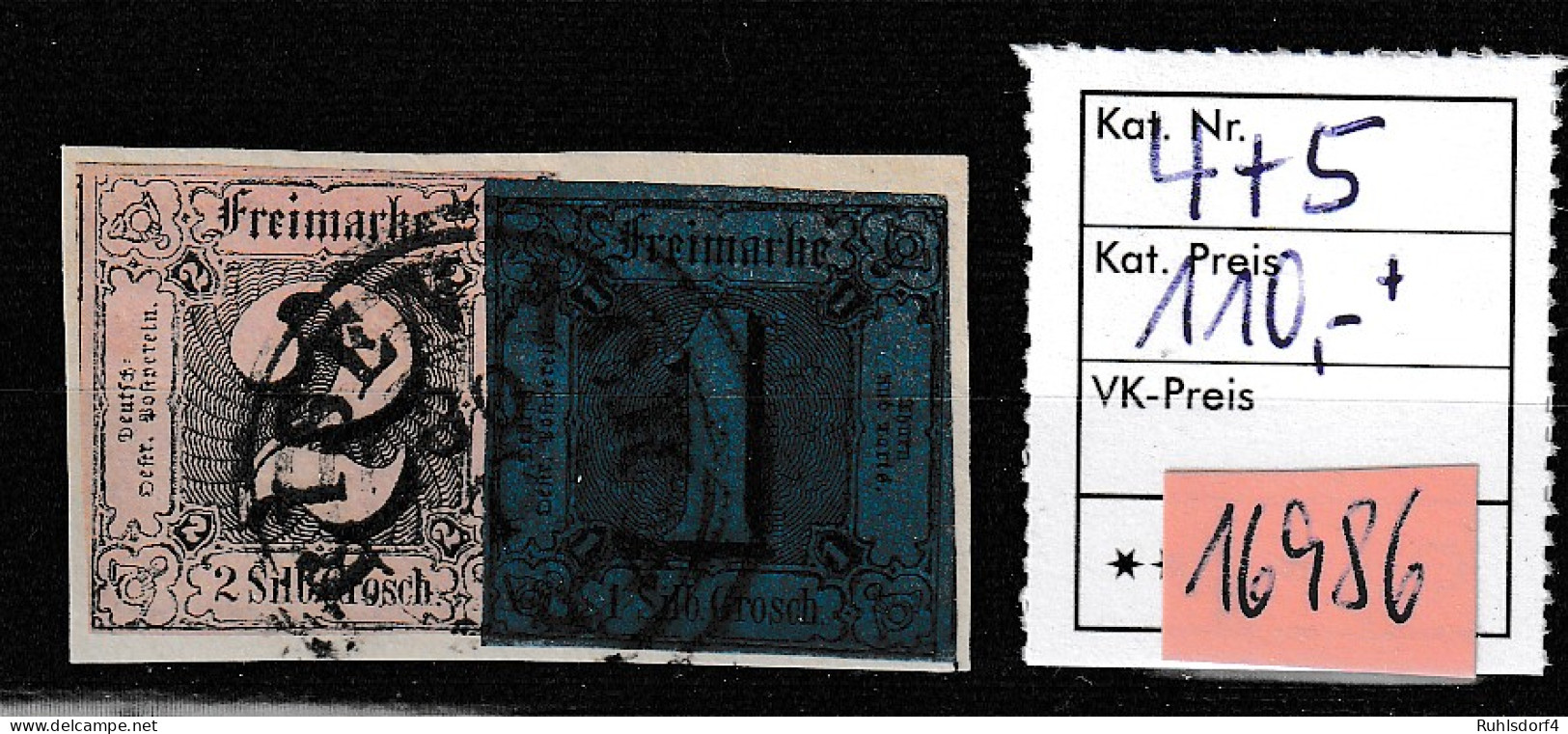 Thurn&T.: Nr. 4 Und 5 Auf Schönem Briefstück "Eisenach" - Other & Unclassified