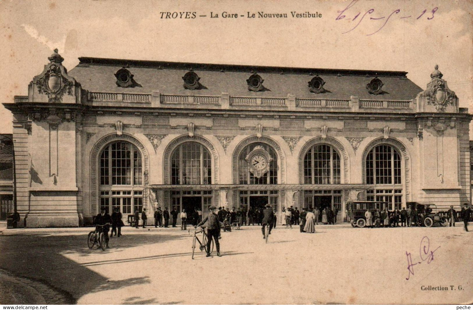 N°444 W -cpa Troyes -la Gare, Le Nouveau Vestibule- - Bahnhöfe Ohne Züge