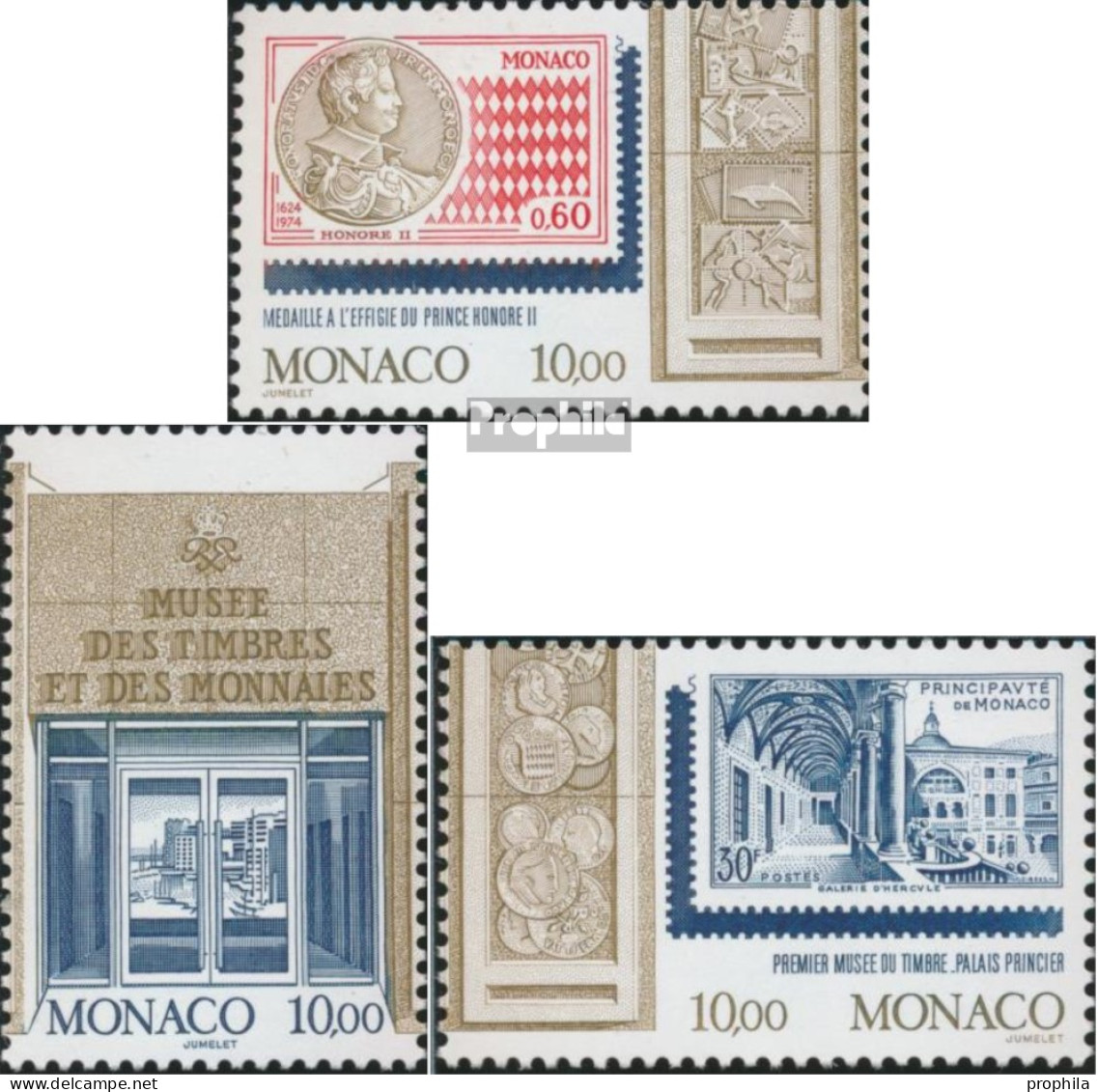 Monaco 2232-2234 (kompl.Ausg.) Postfrisch 1995 Briefmarken- Und Münzmuseum - Nuovi