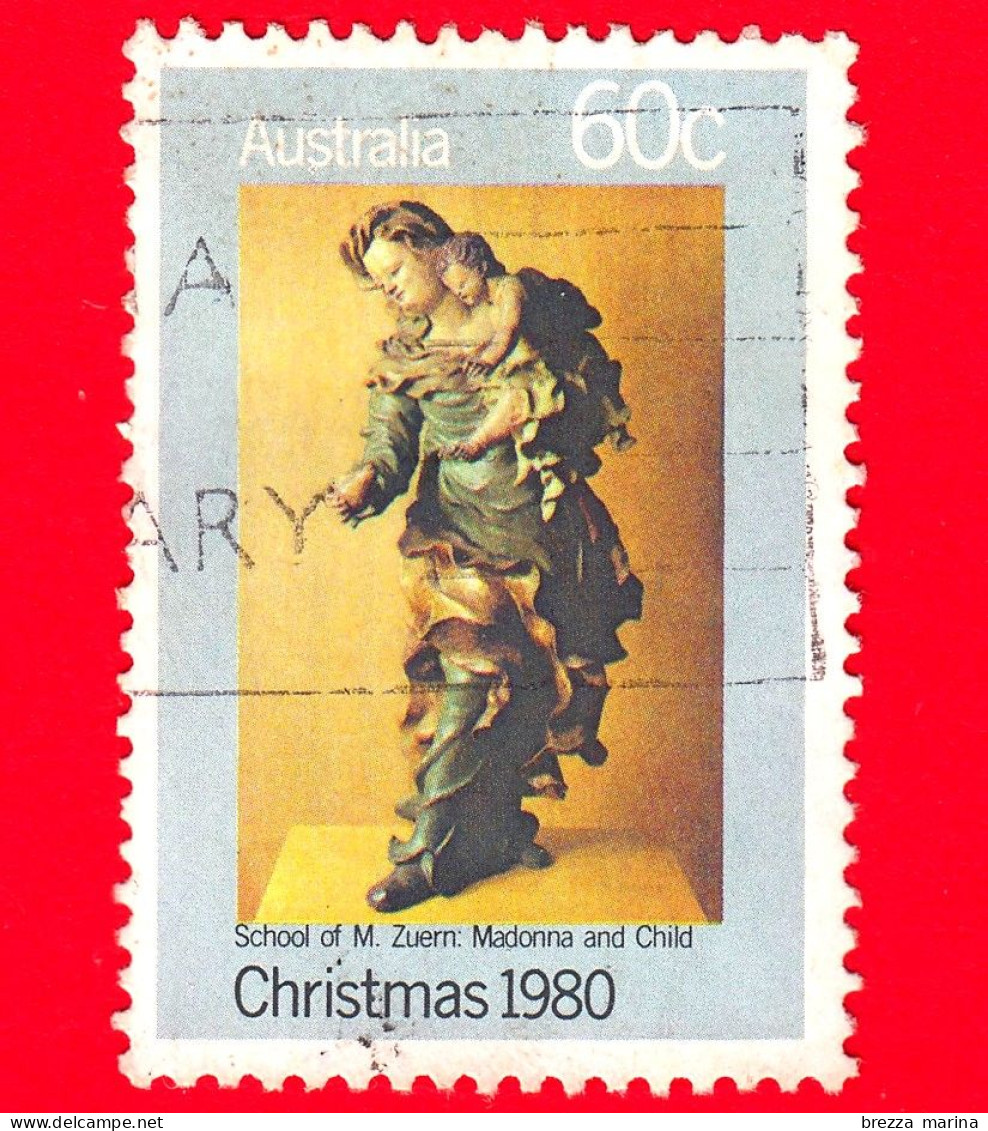 AUSTRALIA - Usato - 1980 - Natale - Madonna Col Bambino, Scuola Di Michael Zuern - 60 - Used Stamps