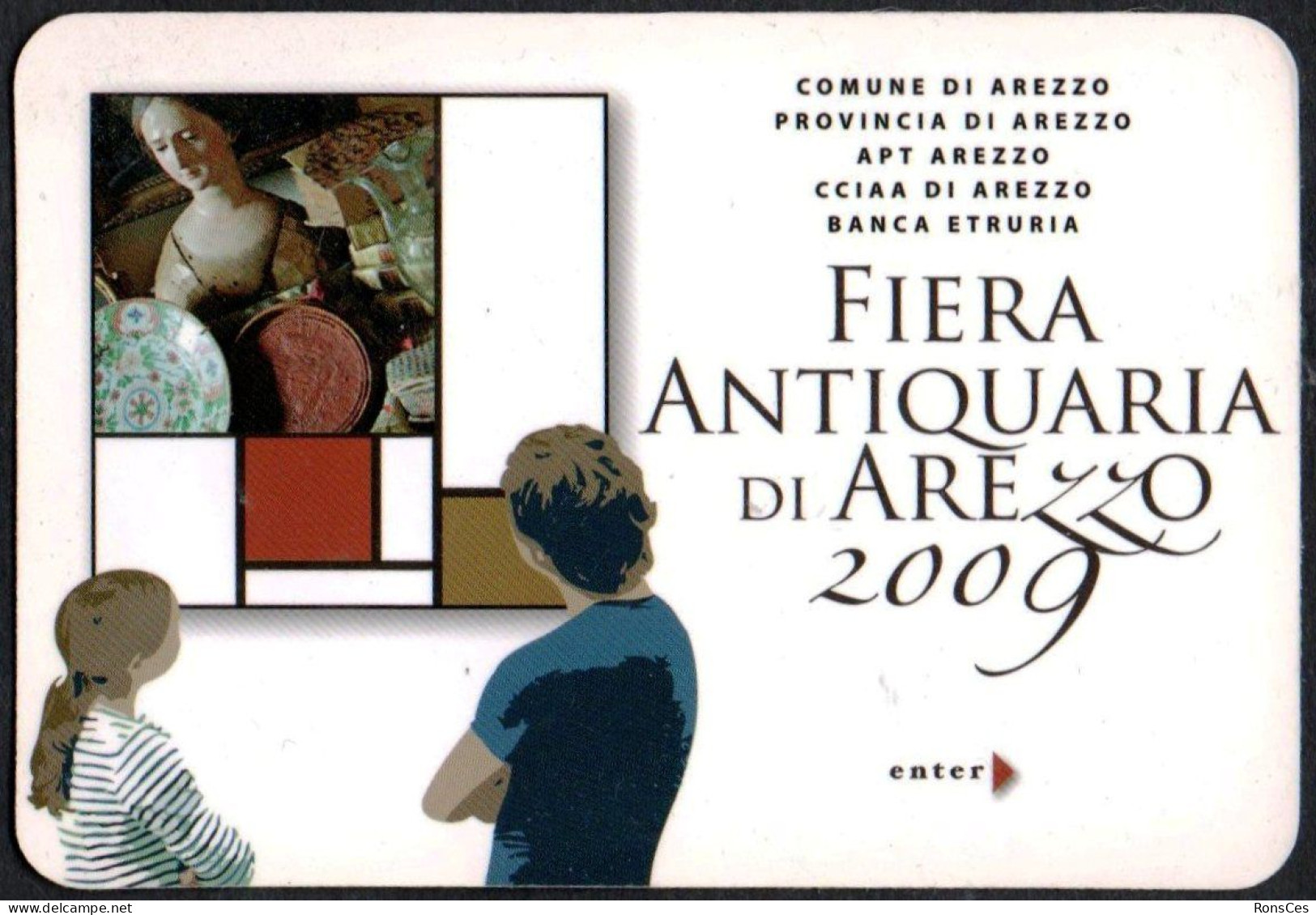 ITALIA 2009 - CALENDARIO TASCABILE - FIERA ANTIQUARIA DI AREZZO 2009 - I - Tamaño Pequeño : 2001-...