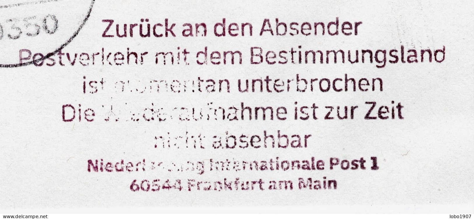 Corona Covid 19 Postal Service Interruption "Zurück An Den Absender... " Reply Coupon Paid Cover To MAHÉ, SEYCHELLES - Krankheiten