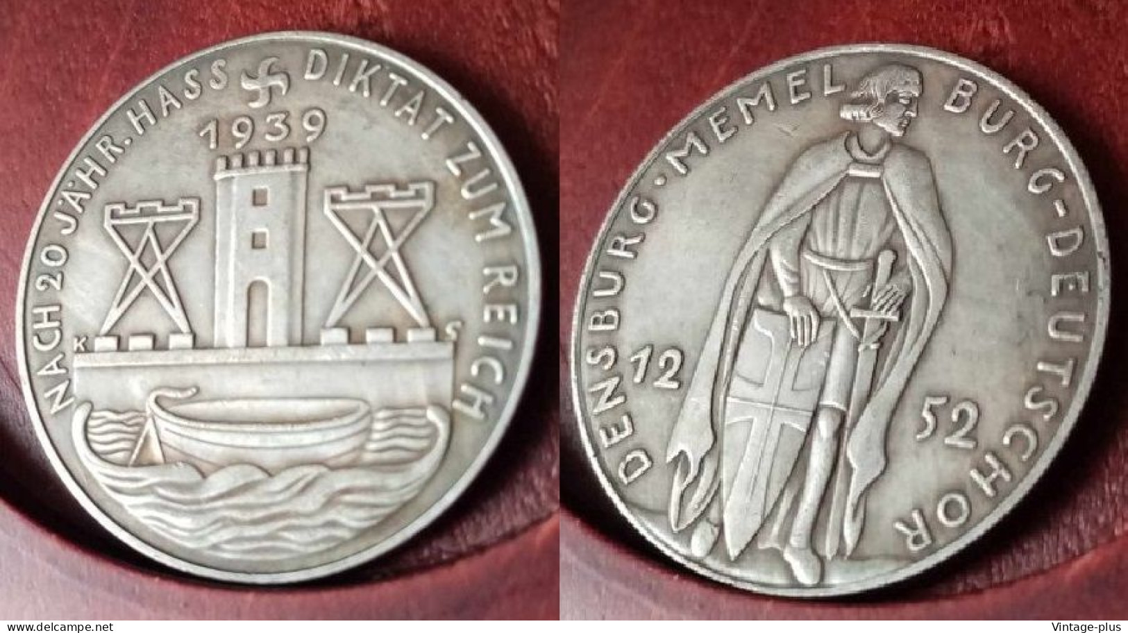 GERMANIA 3° REICH MONETA COMMEMORATIVA DENSBURG MEMMELBURG DEUTSCHOR1939 - ALLEMAGNE - DEUTSCHLAND - COD: GG6 - Autres & Non Classés