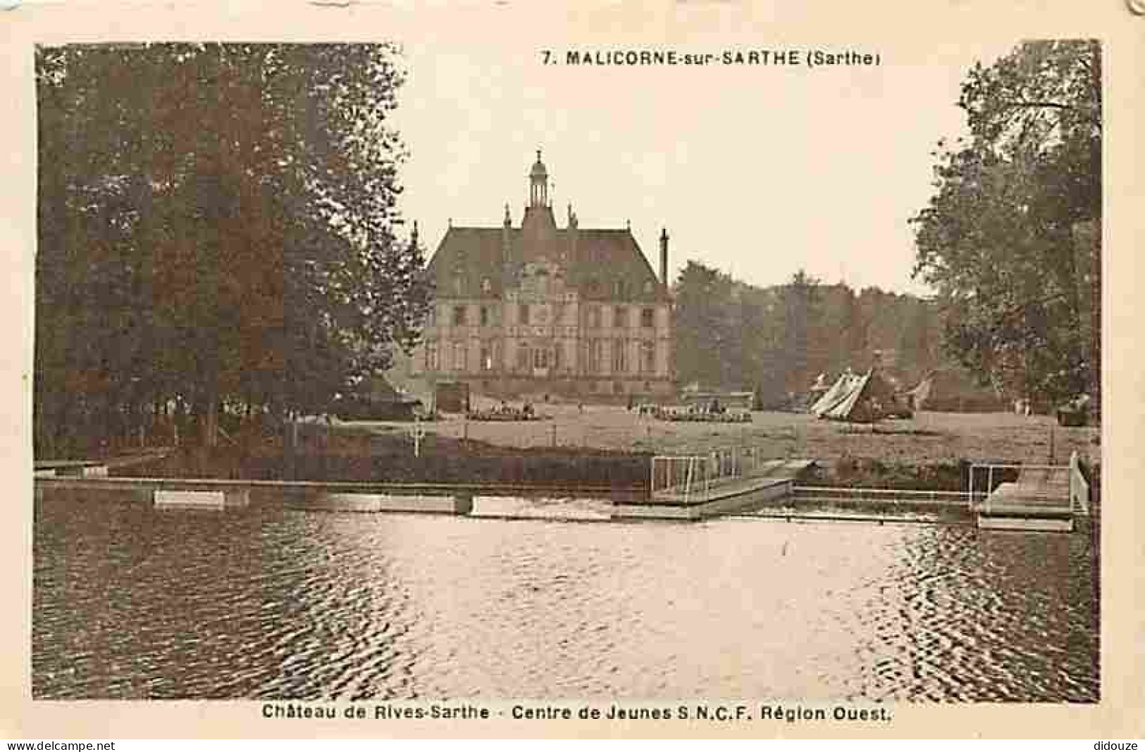 72 - Malicorne Sur Sarthe - Chateau De Rives-Sarthe - Centre De Jeunes S.N.C.F. Région Ouest - Animée - CPA - Voir Scans - Malícorne Sur Sarthe