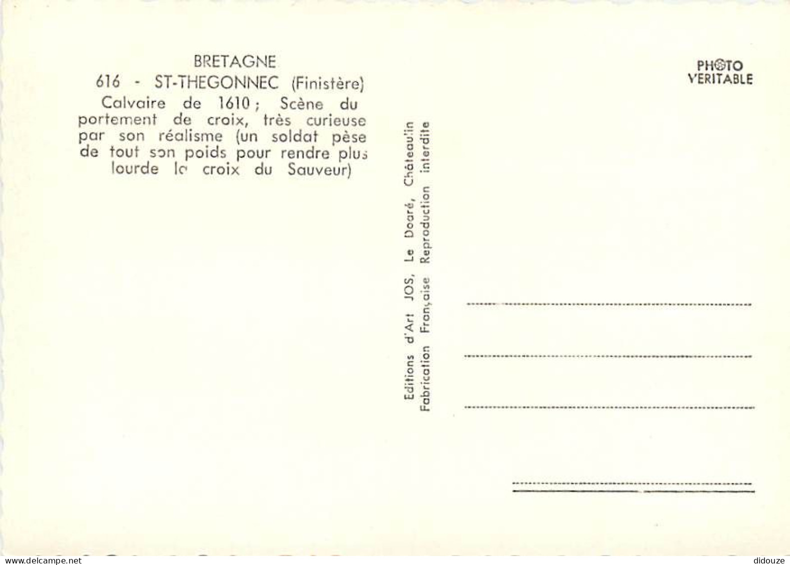 29 - Saint Thegonnec - Le Calvaire Breton - Détails - Art Religieux - Mention Photographie Véritable - CPSM Grand Format - Saint-Thégonnec