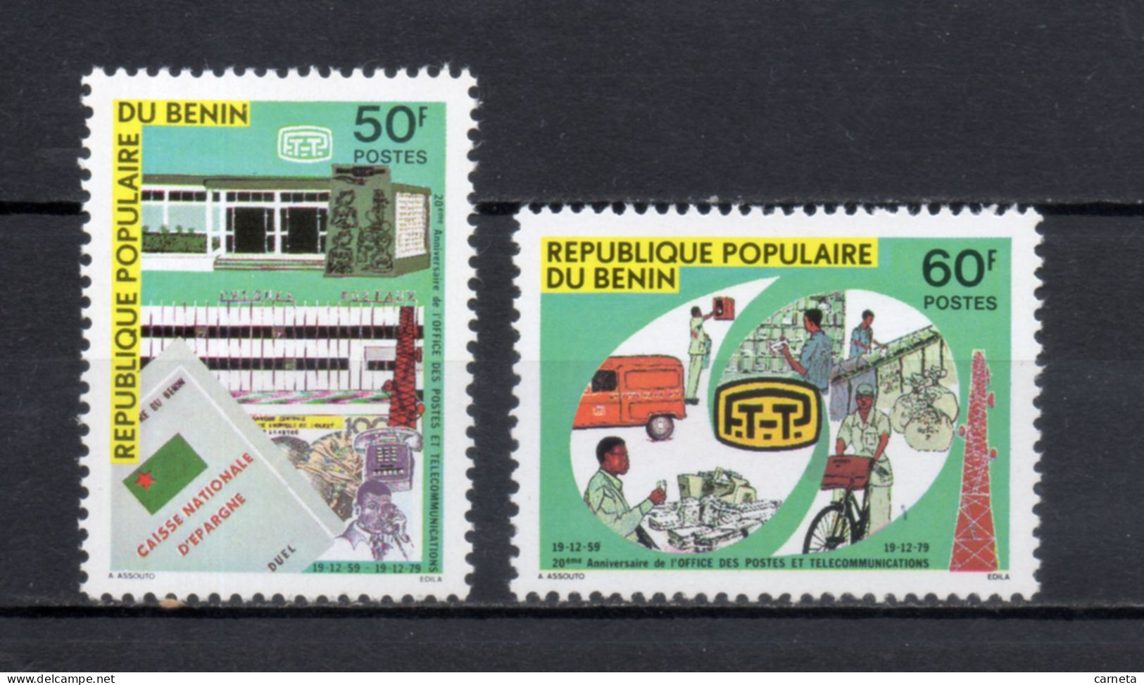 BENIN   N° 463 + 464   NEUFS SANS CHARNIERE  COTE 1.50€   POSTES ET TELECOMMUNICATIONS - Bénin – Dahomey (1960-...)