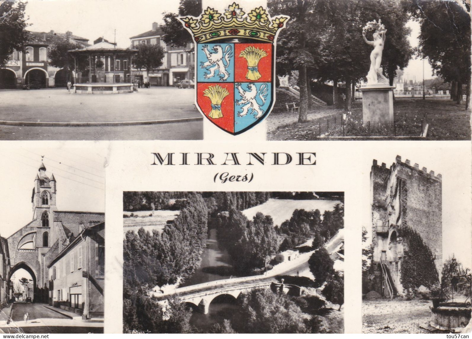 MIRANDE  -  GERS  -  (32)  -  CPSM  MULTIVUES  DENTELEE   DES  ANNEES  1950/1960. - Mirande
