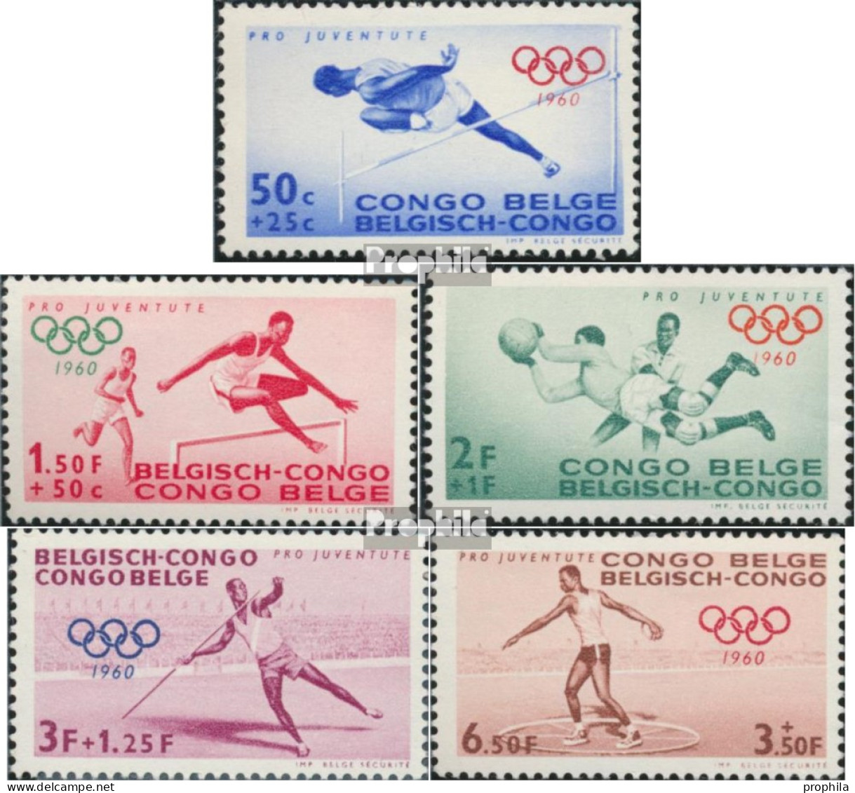 Belgisch-Kongo 360-364 (kompl.Ausg.) Postfrisch 1960 Olympia - Ongebruikt