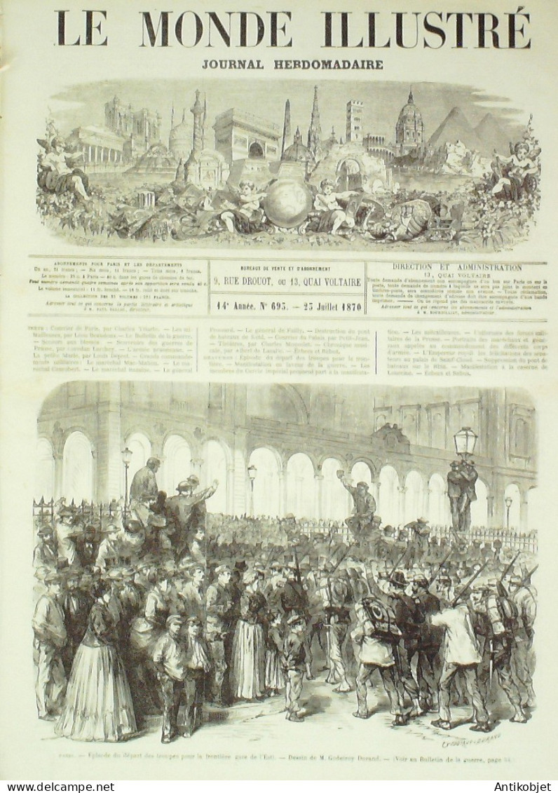 Le Monde Illustré 1870 N°693 St-Cloud (92) Paris13 Caserne Lourcine Prusse Uniformes - 1850 - 1899