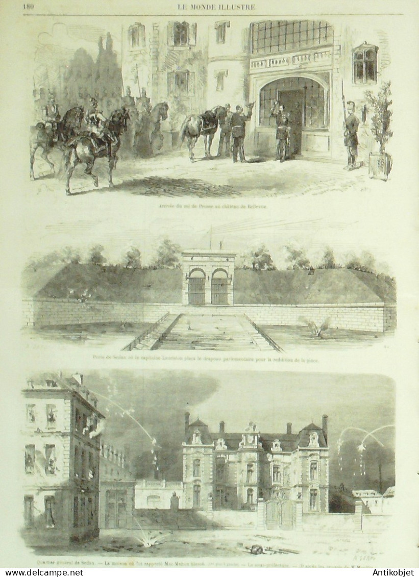 Le Monde Illustré 1870 N°701 Sedan Mouson (08) Belgique Bouillon Strasbourg (67) Metz (57) Laon (02) - 1850 - 1899