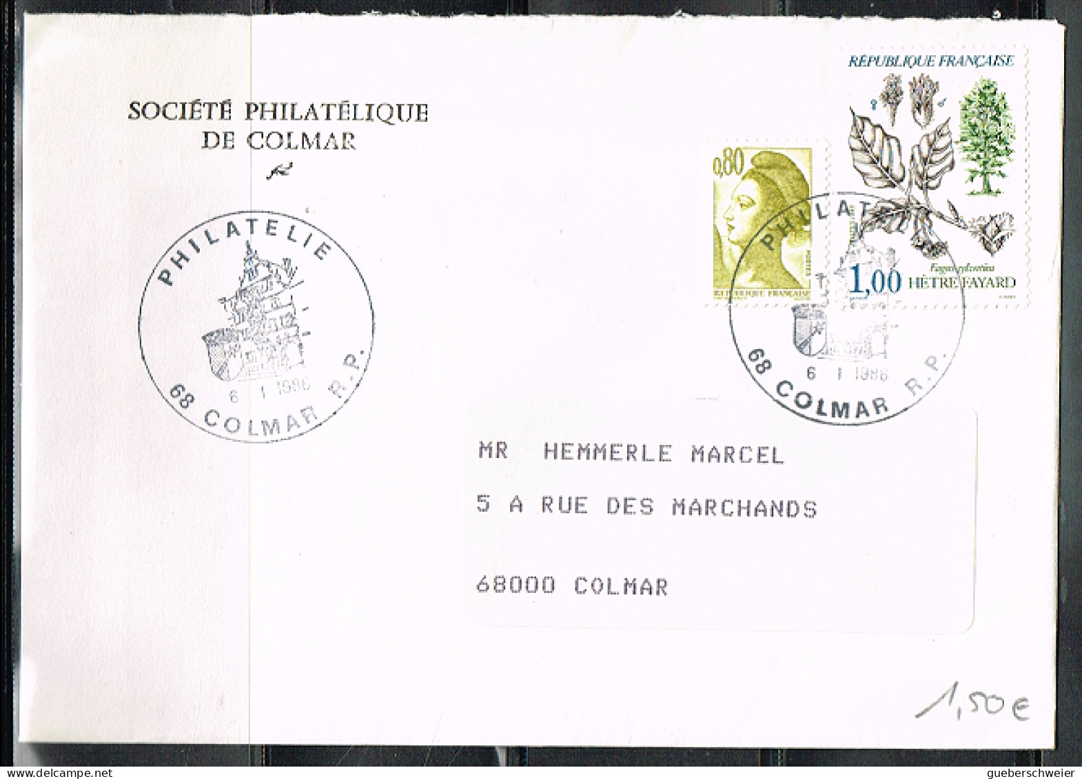 ARB-L83 - FRANCE N° 2384 Arbre Sur Lettre - Cartas & Documentos