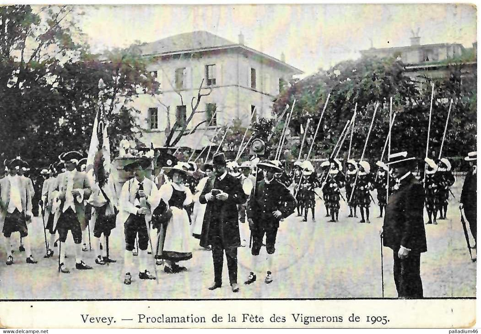 VD VEVEY PROCLAMATION DE LA FÊTE DES VIGNERONS DE 1905 - Circulé 10.06.1905 Vers Dresden Allemagne - Vevey