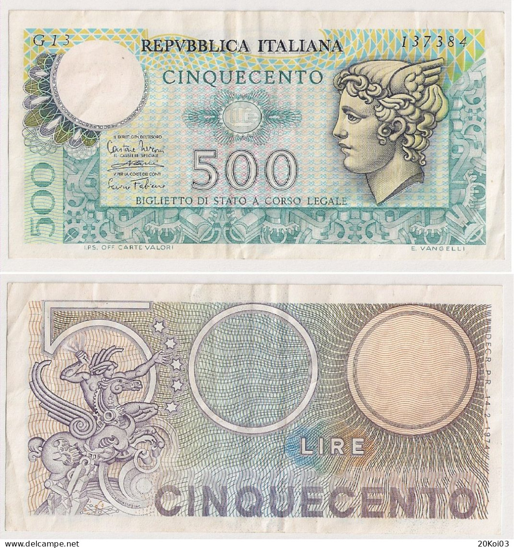 Billet 500 Lire Cinquecento 137384 G13 Repvbblica Italiana Italie (EC) - Altri & Non Classificati