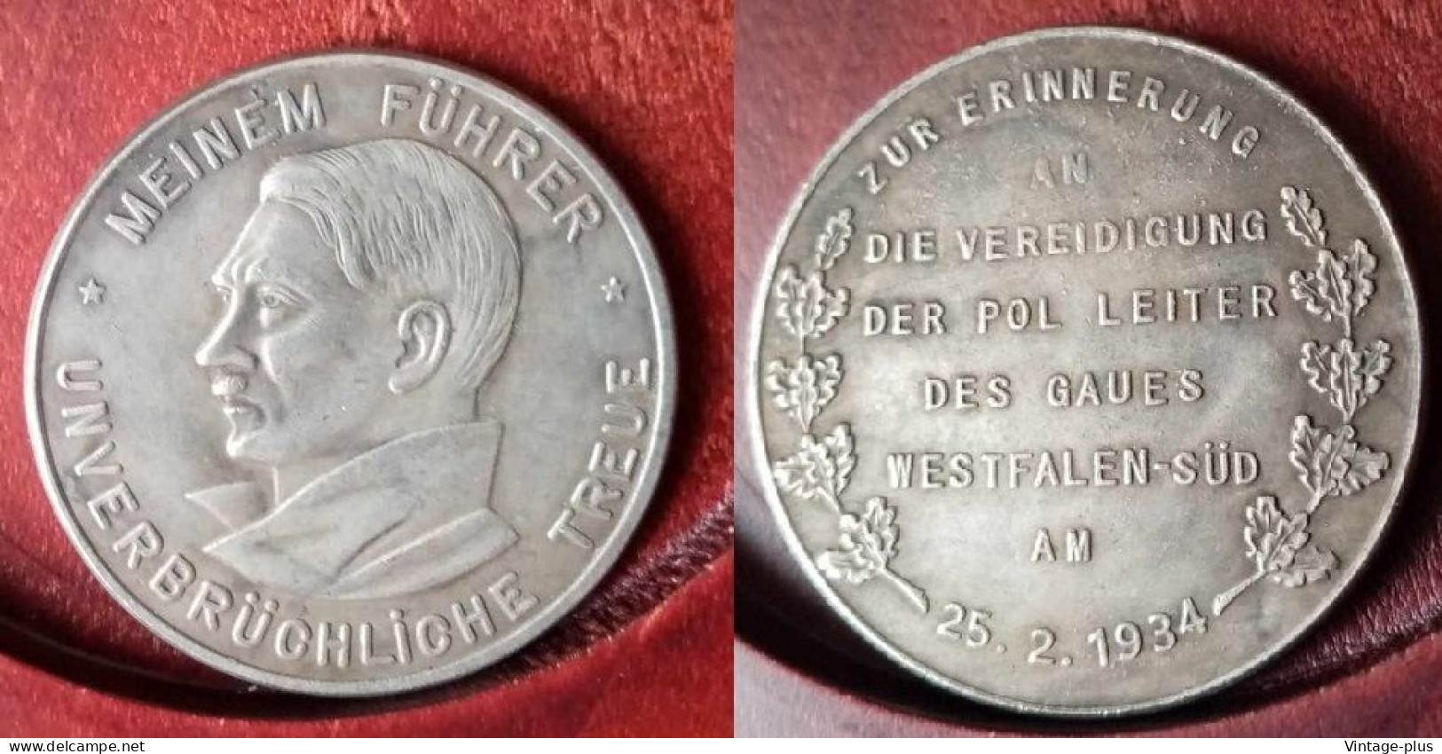 GERMANIA 3° REICH MONETA COMMEMORATIVA UNVERRUCHLICHE TREUE HITLER 1934 - ALLEMAGNE - DEUTSCHLAND - COD: GG9 - Autres & Non Classés