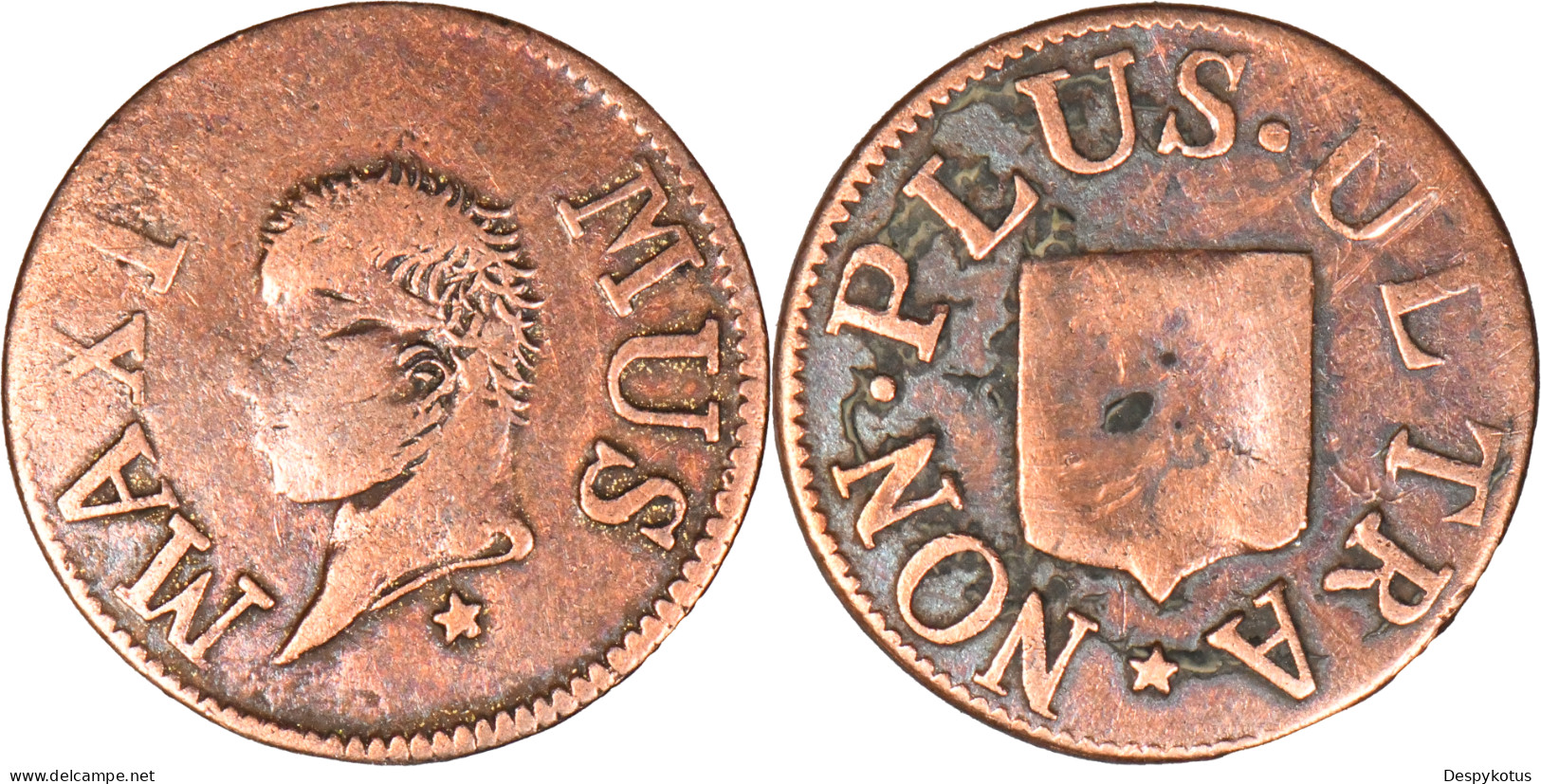 FRANCE JETON - Jeton De Lille 1827 - Liard - MAXIMUS NON PLUS ULTRA - 300 000 Ex. - 19-093 - Monedas / De Necesidad