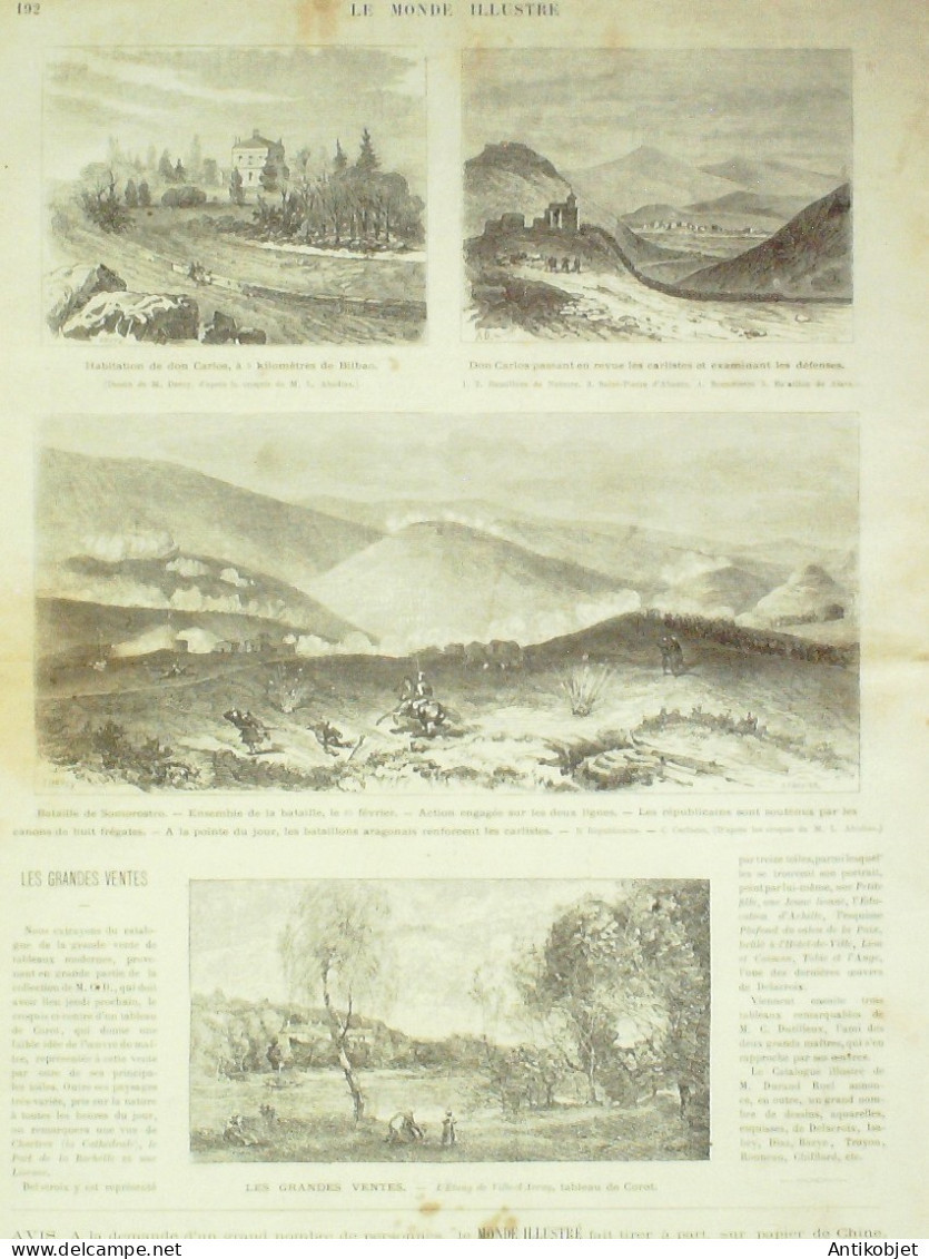 Le Monde Illustré 1874 N°884 Italie Milan Carnaval Espagne Somorrostro Fête De Blanchisseurs - 1850 - 1899