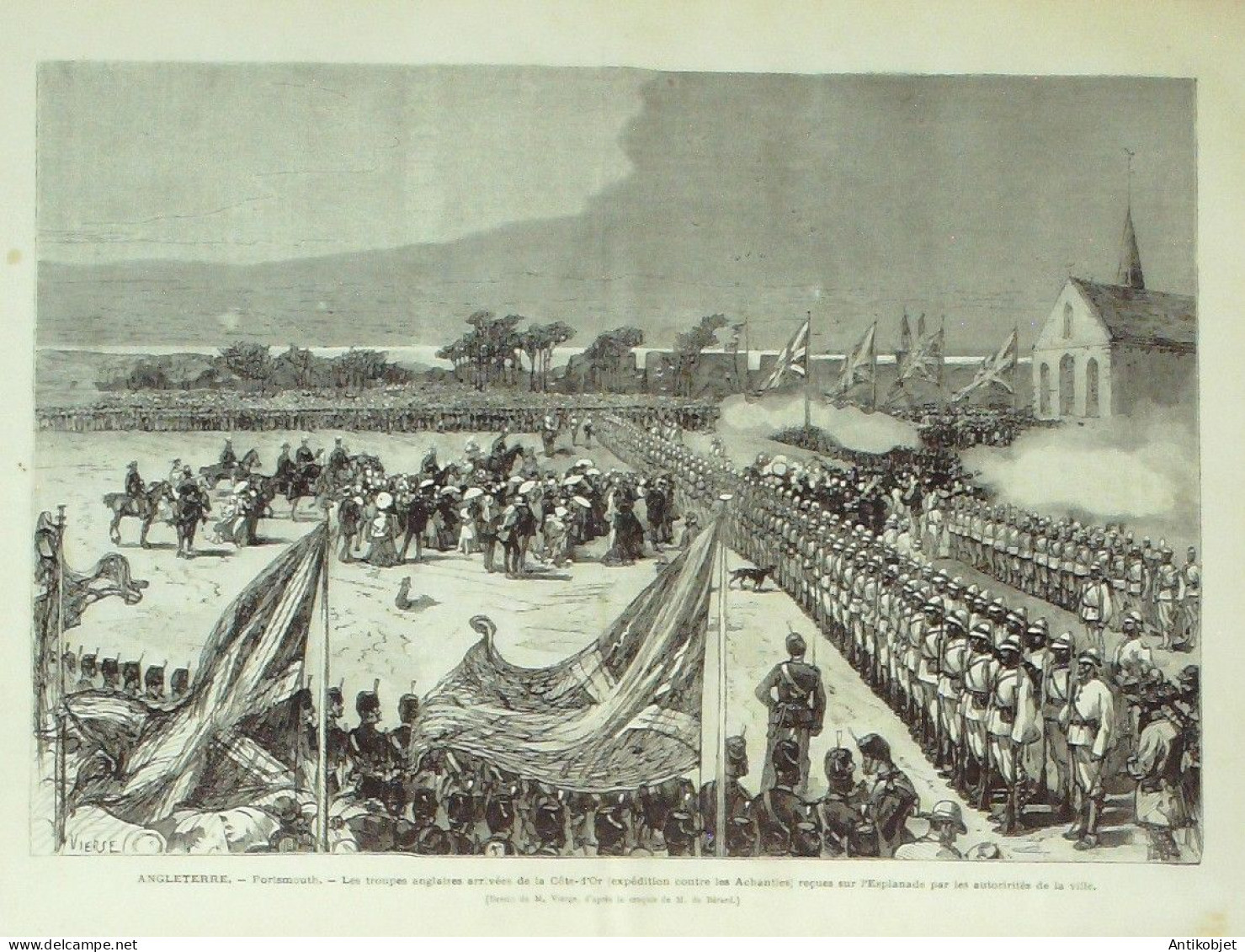 Le Monde Illustré 1874 N°887  Angleterre Portsmouth Sarmatian Espagne Somorrostro - 1850 - 1899