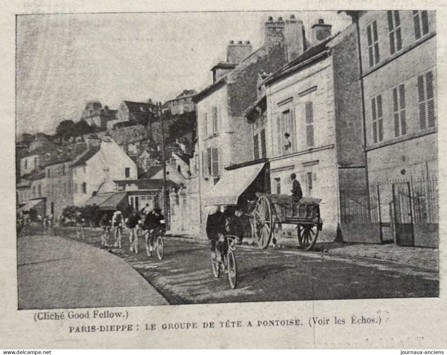 1898 LA COURSE PARIS = DIEPPE - GROUPE DE TETE À PONTOISE - TESTE À SAINT OUEN L'AUMONE - LA VIE AU GRAND AIR - 1900 - 1949