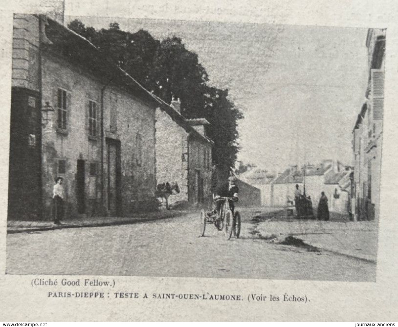 1898 LA COURSE PARIS = DIEPPE - GROUPE DE TETE À PONTOISE - TESTE À SAINT OUEN L'AUMONE - LA VIE AU GRAND AIR - 1900 - 1949