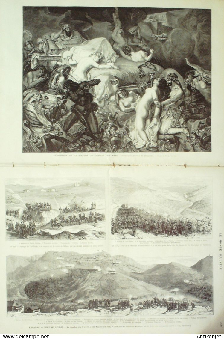 Le Monde Illustré 1874 N°892 Mulhouse (68) Espagne San Pedro Abanto Guerre Carliste - 1850 - 1899