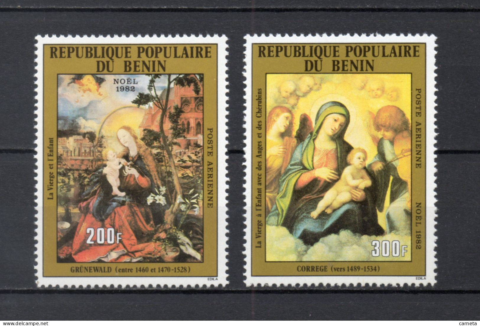 BENIN  PA  N° 307 + 308   NEUFS SANS CHARNIERE  COTE 7.00€   NOEL ART  PEINTRE TABLEAUX - Benin – Dahomey (1960-...)