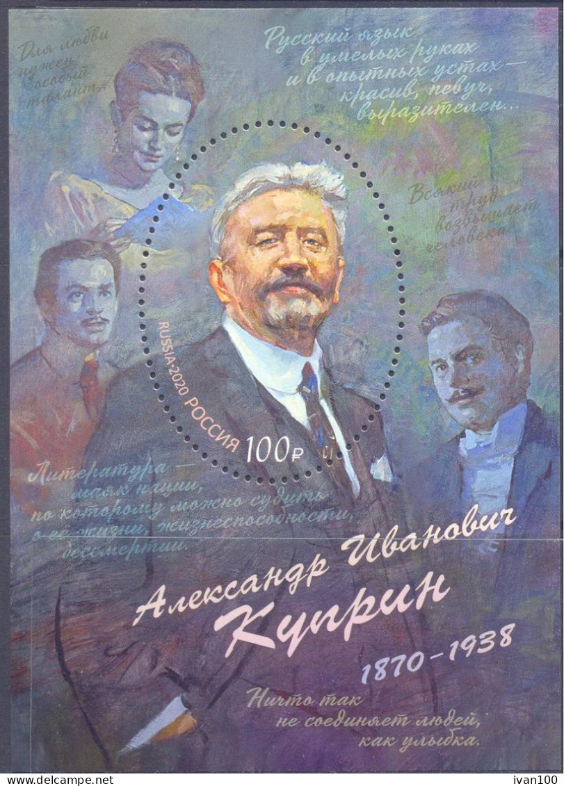 2020. Russia, 150th Birth Anniv.of A.I. Kuprin, Writer, S/s, Mint/** - Ongebruikt