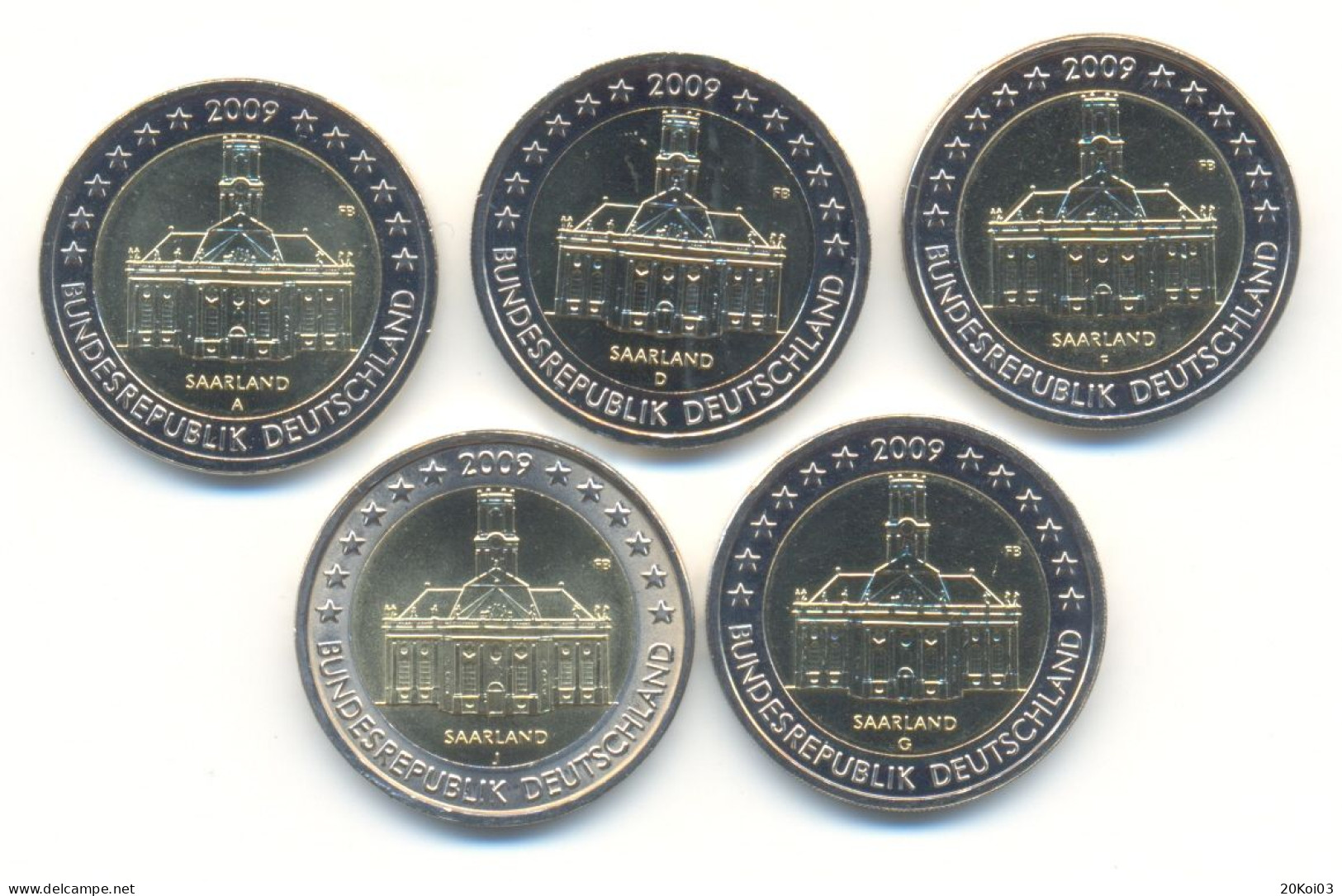 5x2€ Euros Commémorative Allemagne 2009, SUP (jamais Utilisées, Never Used) - Allemagne