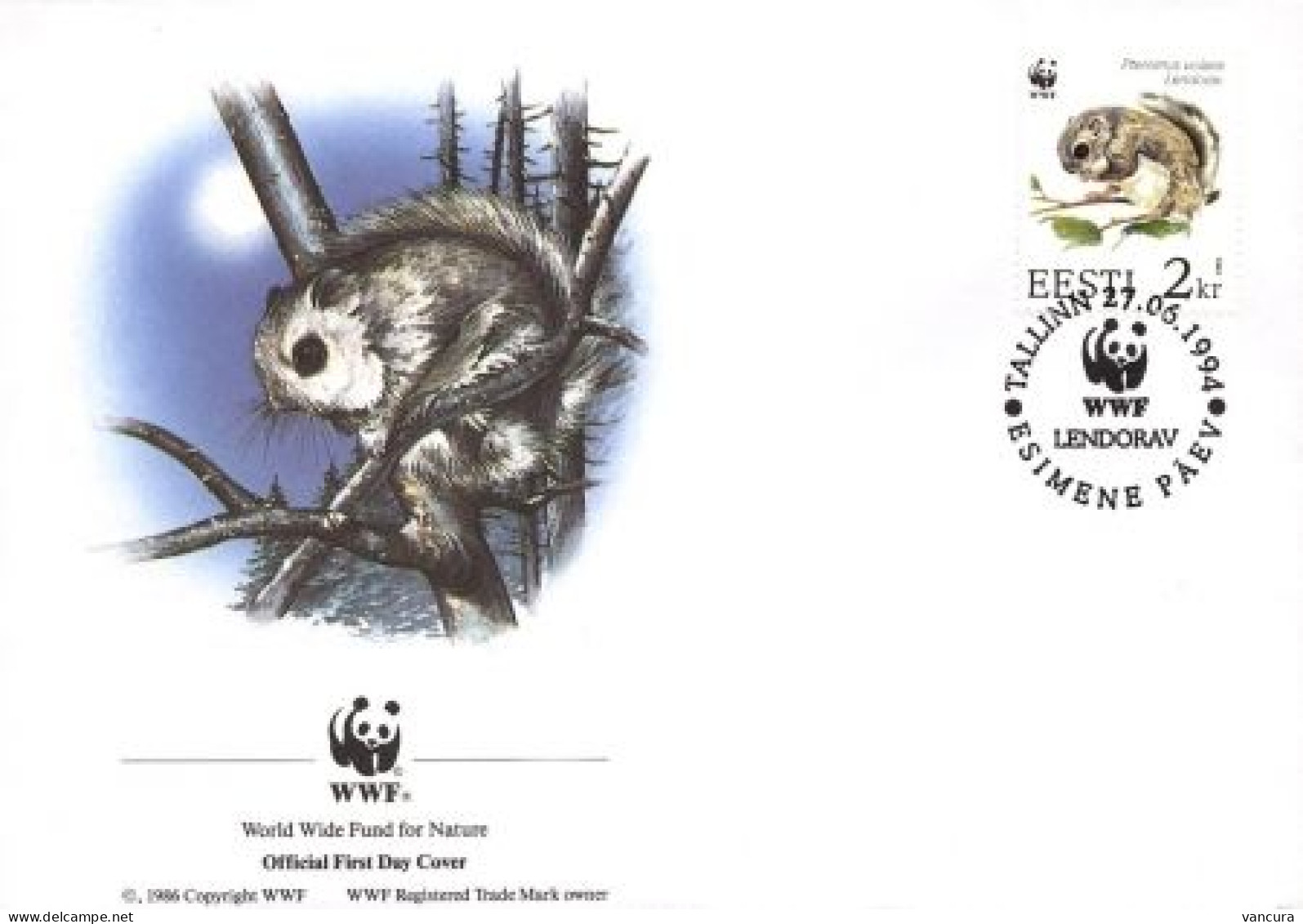 FDC Estonia/WWF 1994 Pteromys Volans - Knaagdieren