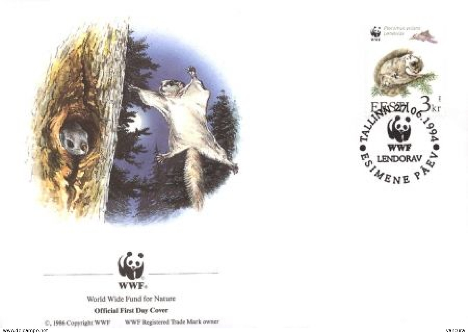 FDC Estonia/WWF 1994 Pteromys Volans - Rodents
