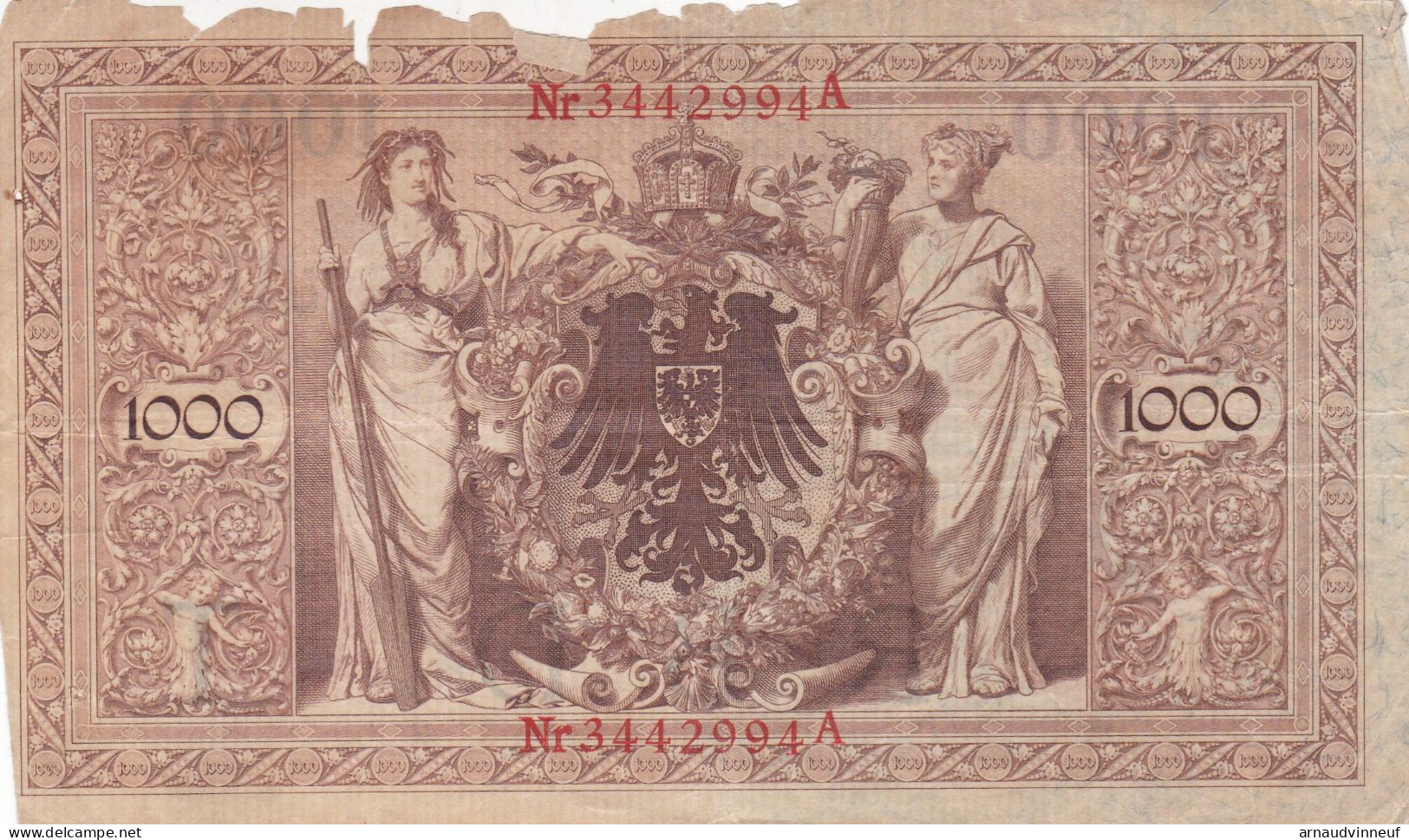 REICHSBANKNOTE 1000 - Other & Unclassified