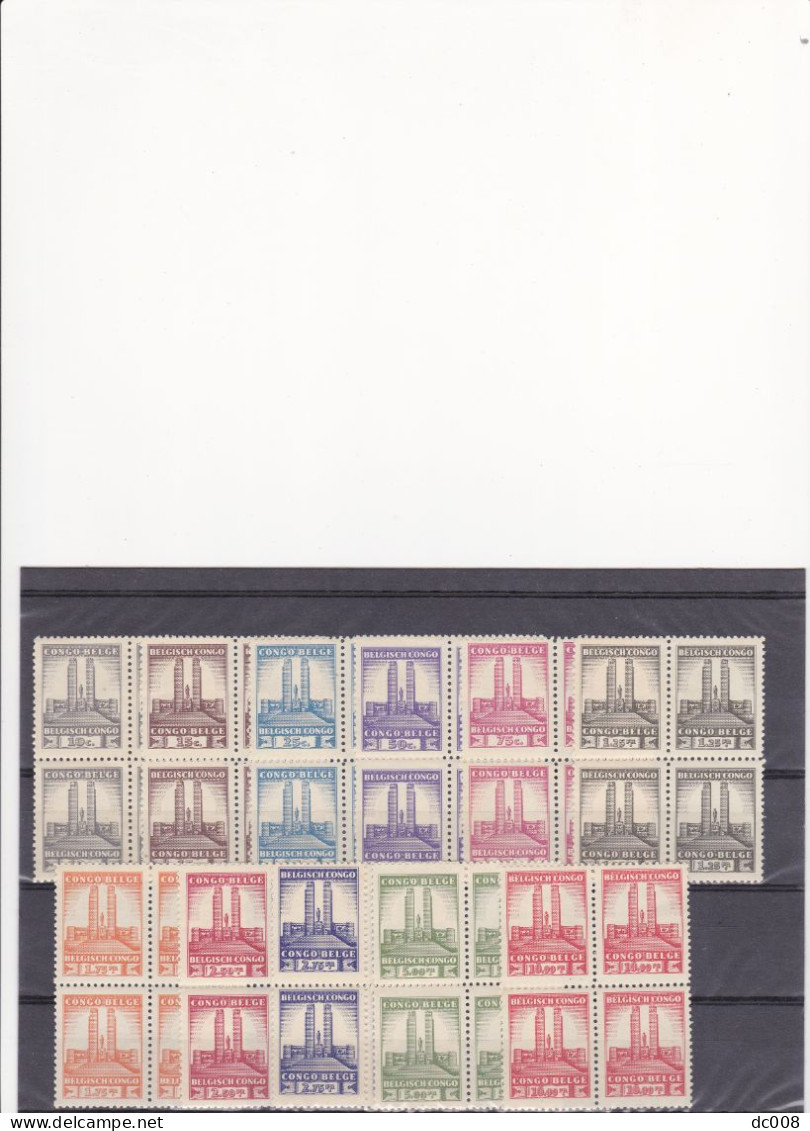 1939 COB 214-24 Gedenkteken Albert-Monument Albert Blok-block 4x MNH - Unused Stamps