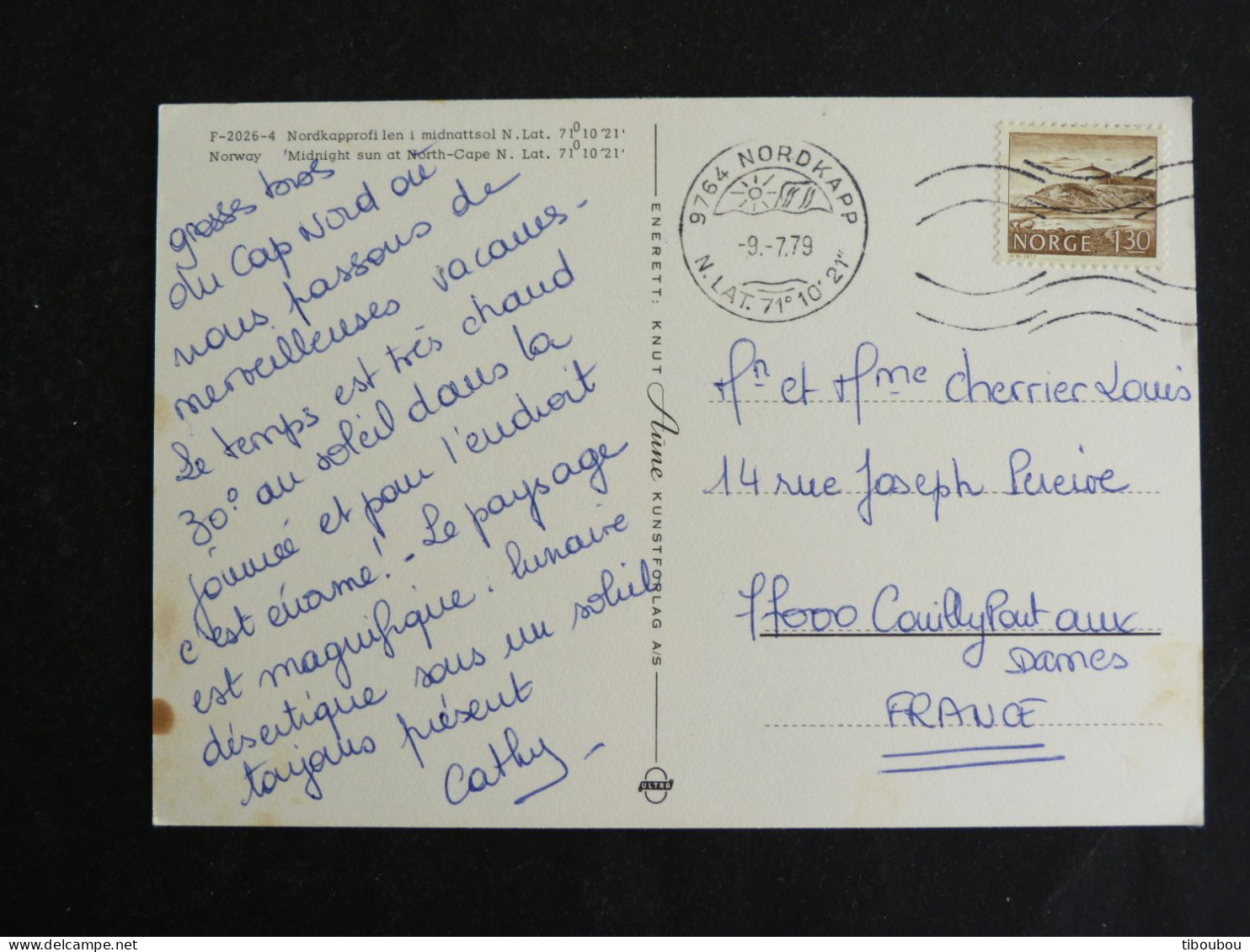 NORVEGE NORWAY NORGE NOREG AVEC YT 696 FORTERESSE STEINVIK - CACHET CAP NORD NORDKAPP NORTH CAPE - Lettres & Documents