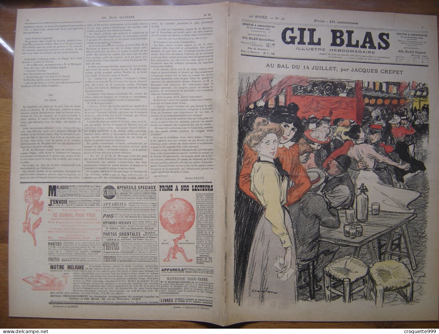 1900 GIL BLAS 28 Steinlen Jehan Testevuide Balluriau - Otros & Sin Clasificación