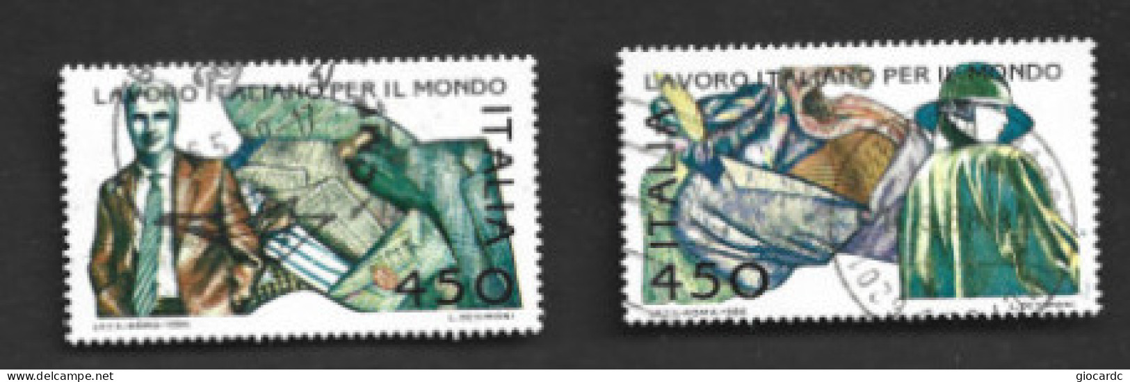 ITALIA REPUBBLICA  - SA 1776.1767  - 1986  LAVORO ITALIANO: MODA  (COMPLET SET OF 2)  -  USATO  -  RIF. 30813 - 1981-90: Oblitérés