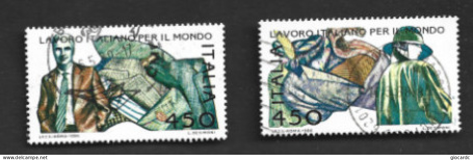 ITALIA REPUBBLICA  - SA 1776.1767  - 1986  LAVORO ITALIANO: MODA  (COMPLET SET OF 2)  -  USATO  -  RIF. 30813 - 1981-90: Usados