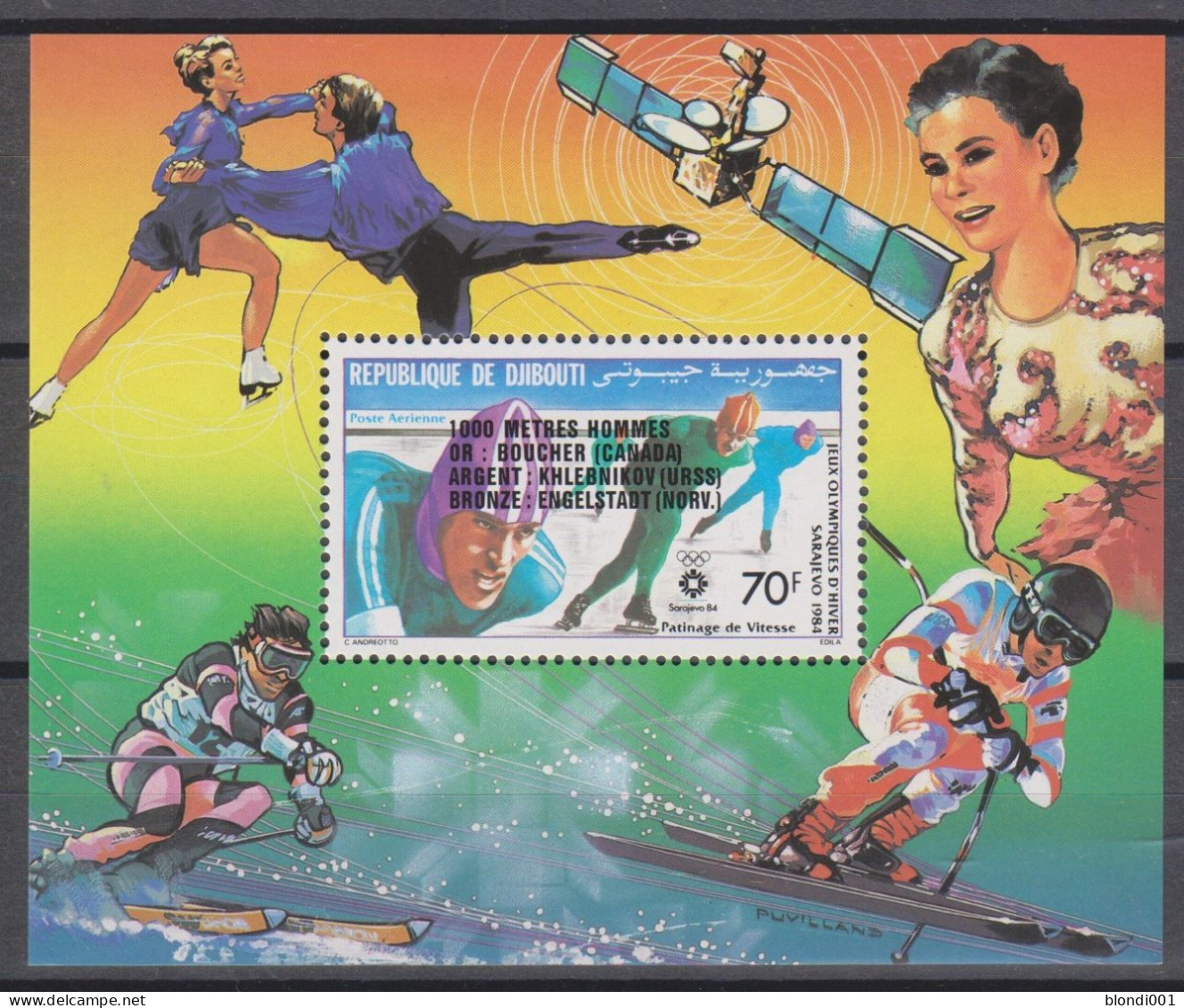 Olympics 1984 - SPACE - Figure Skate - DJIBOUTI - S/S Ovp MNH - Inverno1984: Sarajevo