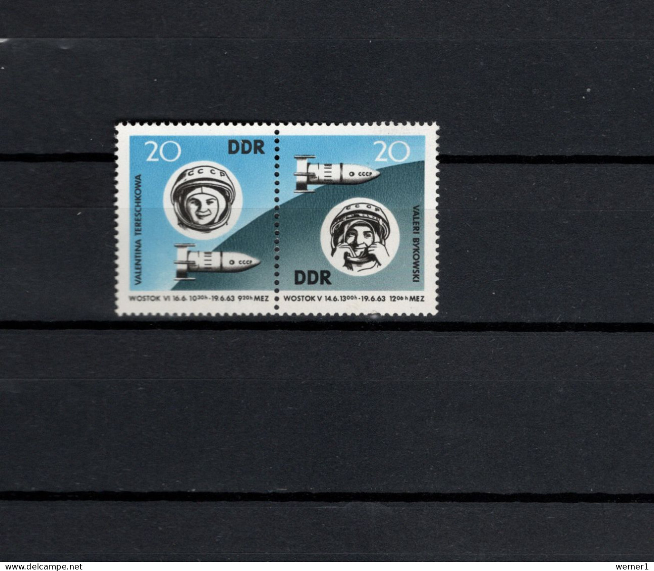 DDR 1963 Space, Vostok 5 And 6 Set Of 2 MNH - Europa