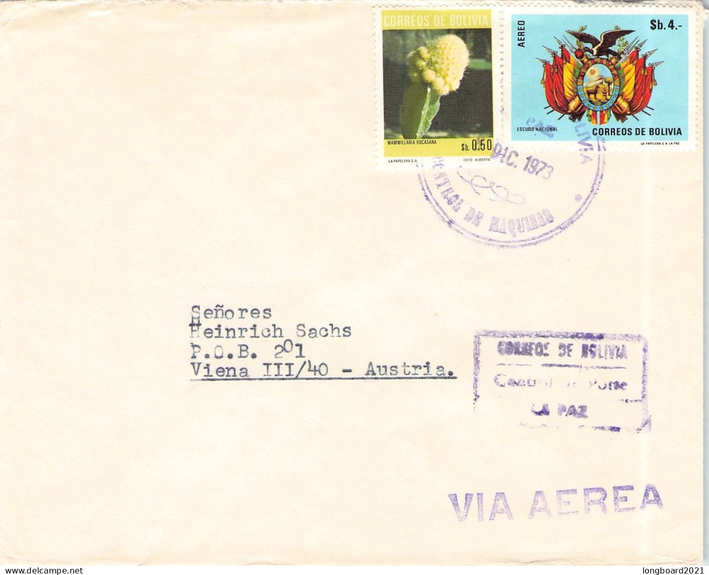 BOLIVIA - AIR MAIL 1973 LA PAZ - WIEN/AT / 6235 - Bolivie