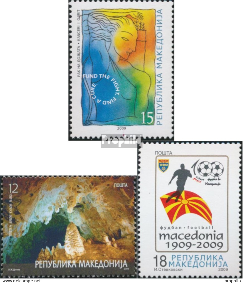 Makedonien 497,507,514 (kompl.Ausg.) Postfrisch 2009 Brustkrebs, Naturschutz, Fußball - Macedonie